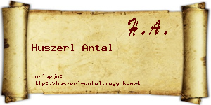 Huszerl Antal névjegykártya